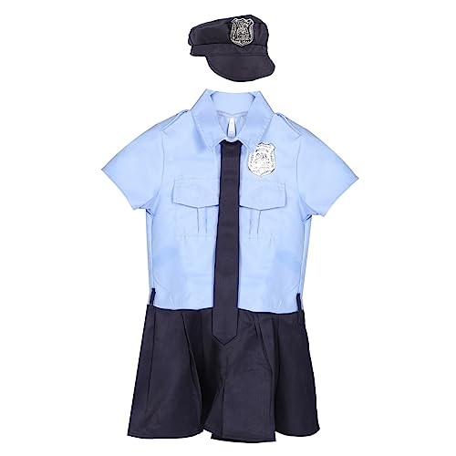 GALPADA 4 Sätze Polizeikostüm für Mädchen polizeimütze für kinder polizeikostüm für kinder Polizistenkostüm für Kinder kleinkind verkleiden Kleider Kinderkleidung Polizist Kinderkostüm von GALPADA