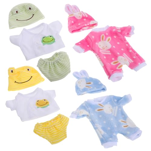 GALPADA 4 Satz Babypuppen Kleidungsoutfit für 12-Zoll Puppen Weicher Häschen Overall Kleidung für Amerikanische Puppen Realistische Puppenoutfits für Mädchen von GALPADA