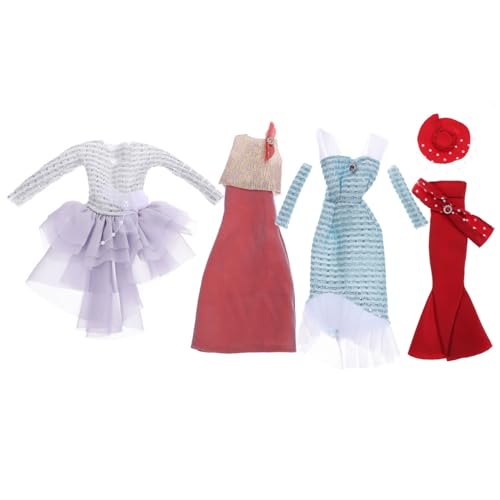 GALPADA 4 Sätze Teiliges Puppenkleider Abendkleider Puppenkleidung zum Anziehen Vielseitige Puppen Outfits für für Geburtstag und Feiertage von GALPADA