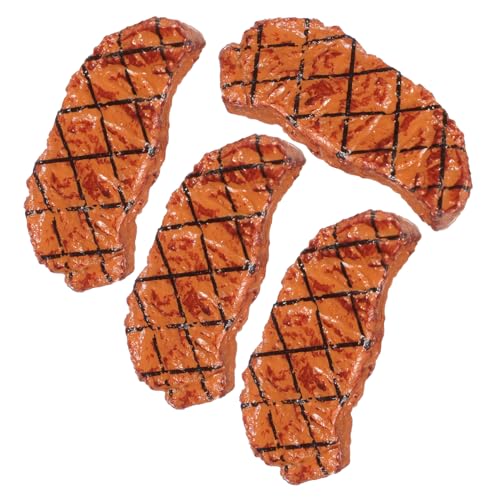 GALPADA 4 Stck. Teiliges Miniatur Steak aus Kunststoff Realistische Fake Steaks als Dekoration Leicht und Kompakt für Küchen Restaurants und Spielzeuggrill Zubehör Detailgetreu und GALPADA 4 Stck. Teiliges Miniatur Steak aus Kunststoff Realistische Fake Steaks als Dekoration Leicht und Kompakt für Küchen Restaurants und Spielzeuggrill Zubehör Detailgetreu und von GALPADA