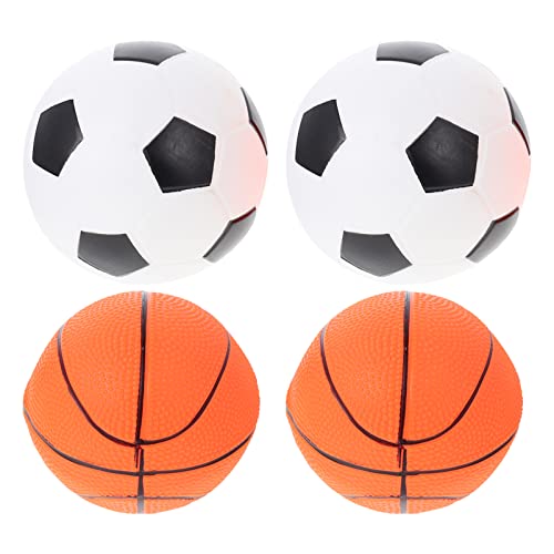GALPADA 4 Stück Aufblasbare Basketball und Fußballspielzeuge für Bälle und Orange für Drinnen und Draußen Fördert Hand Augen Koordination und Eltern Junge Mädchen Interaktion von GALPADA