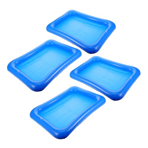 GALPADA 4 Stück Aufblasbarer Angelspiel Pool mit Teiligem Multifunktionalem Schwimmendem Sand und Buffettablett Interaktiven Ozeanbällen Tragbar und Schnell Aufblasbar für Gruppenspiel von GALPADA