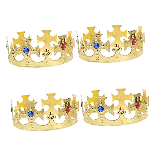 GALPADA 4 Stücke Königskrone aus Kunststoff Retro Stil für Herren Geburtstagsfeier Kostümzubehör Haarschmuck von GALPADA