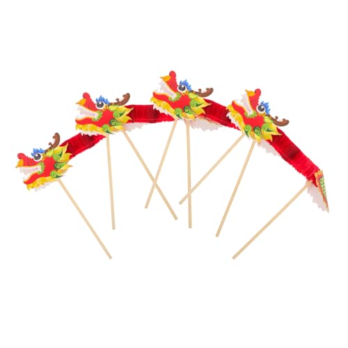 GALPADA 4 Stück Großes Teiliges Chinesisches Papier Drachen Deko Handgefertigte Drachengirlande für Foto Requisiten Kreative DIY Kinderbastelarbeit für Neujahrs und Partydekoration von GALPADA