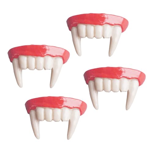 GALPADA 4 Stück Halloween Kostümzubehör Kostümzähne Vampirzähne Für Erwachsene Vampirzähne Für Halloween Cosplay Zähne Gruseliges Kostümzubehör Vampirzubehör Streichzähne Aus Harz von GALPADA