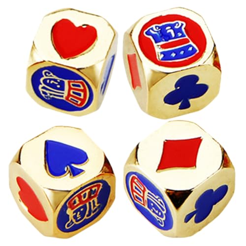 GALPADA 4 Stück Metal Poker Würfel Kleine Bunte Metallwürfel Langlebig und Ästhetisch für Tischspiele Partys und Familienspaß Robustes Design für Männer Frauen GALPADA 4 Stück Metal Poker Würfel Kleine Bunte Metallwürfel Langlebig und Ästhetisch für Tischspiele Partys und Familienspaß Robustes Design für Männer Frauen von GALPADA