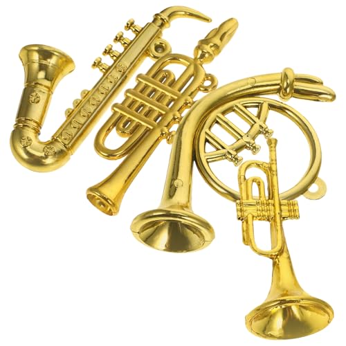GALPADA 4 Stück Mini Musikinstrumentenmodell Miniatur Ornament Winzige Kleine Gefälschte Instrumente Simulationsinstrument Puppenhaus Instrumentenmodell Mini Saxophonmodell von GALPADA