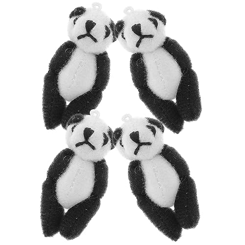 GALPADA 4 Stück Mini Panda Kuscheltier Anhänger Kleine Plüschtiere mit Weichem Füllmaterial Niedliche Dekoration für Party und Vielseitig Verwendbar als Schlüsselanhänger von GALPADA