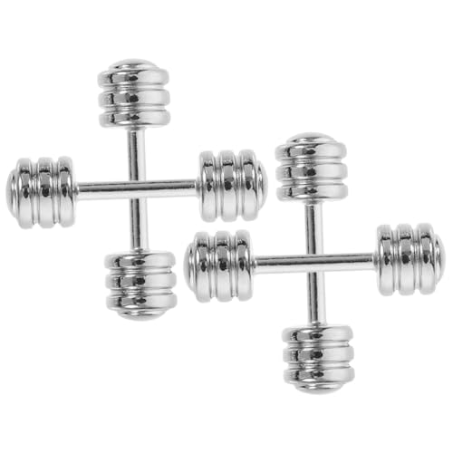 GALPADA 4 Stück Miniatur Puppenhaus Zubehör Miniatur Fitness Hantel Detailgetreues Mini Barbell Modell Kompaktes Sportgerät Geeignet für Mini Haus Dekoration von GALPADA
