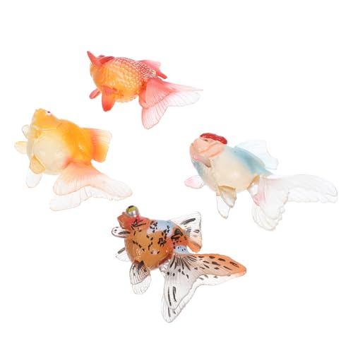 GALPADA 4 Stück Realistische Goldfisch Figuren Bunte Aquarium Deko Simulation Tierfiguren Für Fischbecken Teich Dekoration Lernspielzeug von GALPADA