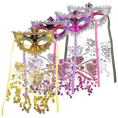 GALPADA 4stücke Mysterious Veil Masken Für Damen Einstellbare Spitzenmasken Für Halloween Und Kostümpartys GALPADA 4stücke Mysterious Veil Masken Für Damen Einstellbare Spitzenmasken Für Halloween Und Kostümpartys von GALPADA