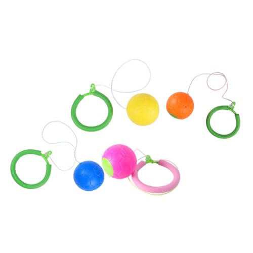 GALPADA 4 Stück Sprungringe mit Seil und Ball für Rotierende Sprungspielzeuge zur Koordinationsförderung Indoor und Outdoor Hüpfspiel Gelenkschonendes Bewegungsspiel Zufällige Farbe von GALPADA