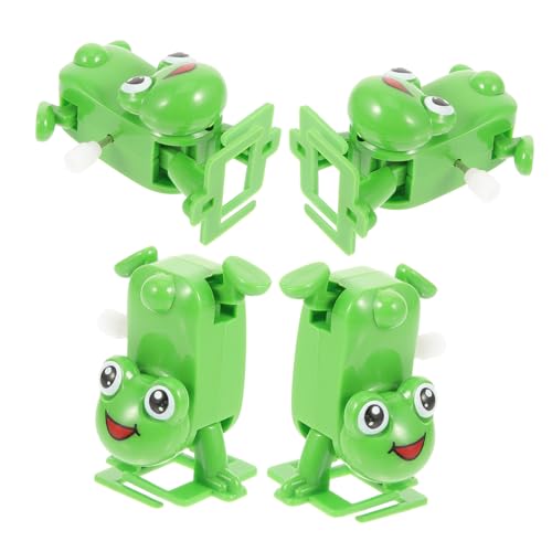 GALPADA 4 Stück Teiliges Aufzieh Froschspielzeug aus Kunststoff mit Kleine Laufende Frösche für Wind Up Mechanismus Glatte Oberfläche für Jungen und Mädchen Gartenspielzeug Ab Jahren von GALPADA
