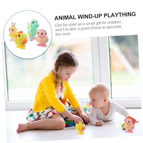 GALPADA 4 Stück Teiliges Aufziehspielzeug Bunte Cartoon Tierfiguren Kleine Wind up Spielzeuge für Jungen Mädchen Koordination und Fantasie Zufällige Farbe Zufällige Farbe von GALPADA