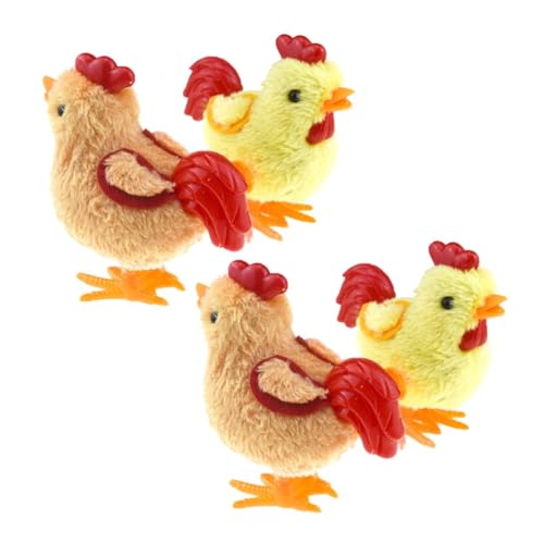 GALPADA 4 Stück Teiliges Aufziehspielzeug Plüschküken Huhn mit Lebendigem Farbdesign Leichte Langlebige Kuschelmodelle als für Sammler Zufällige Farbe Zufällige Farbe von GALPADA