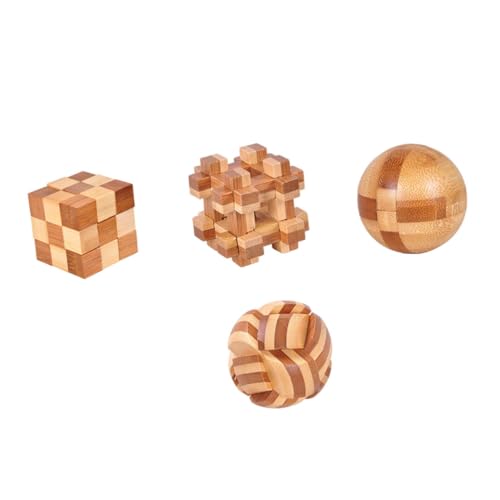 GALPADA 4 Stück Teiliges Bambus Kongming Puzzle Interaktives Rätselspiel für Fördert Logisches und Kreativität Lernspiel für Eltern Aktivitäten GALPADA 4 Stück Teiliges Bambus Kongming Puzzle Interaktives Rätselspiel für Fördert Logisches und Kreativität Lernspiel für Eltern Aktivitäten von GALPADA