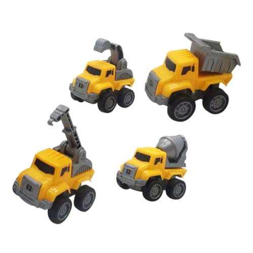 GALPADA 4 Stück Teiliges Friktionsbetriebene Baufahrzeuge Kleine Baustellenfahrzeuge mit Rückziehmotor Robustes Spielzeugauto für Fördert Fantasie und Feinmotorik von GALPADA