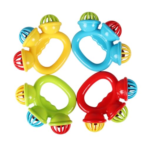 GALPADA 4 Stück Teiliges Handglocken Musikspielzeug für Junge Mädchen Jahre Pädagogische Rasseln Sicherer Fördert Rhythmusgefühl und Kreative Entwicklung Farben Zufällig Zufällige Farbe von GALPADA