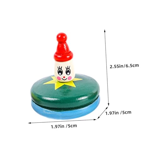 GALPADA 4 Stück Teiliges Holz Cartoon Design Bunter Manueller Gyroskop für Drinnen und Draußen Jungen Mädchen Geschenk von GALPADA