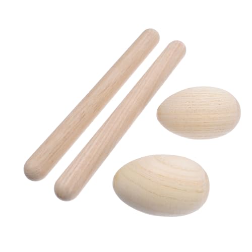 GALPADA 4 Stück Teiliges Holzschlagzeug Set Rhythmussticks und Shaker Musikinstrumente Starterkit zur des Musikgefühls für Kleinkinder und Vorschulkinder von GALPADA
