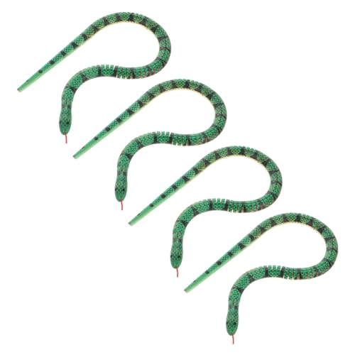 GALPADA 4 Stück Teiliges Holzschlangenspielzeug Flexible Gegliederte Wackelschlange für Halloween Deko Streiche Theater Requisiten Realistisches Tiermodell in Grün GALPADA 4 Stück Teiliges Holzschlangenspielzeug Flexible Gegliederte Wackelschlange für Halloween Deko Streiche Theater Requisiten Realistisches Tiermodell in Grün von GALPADA