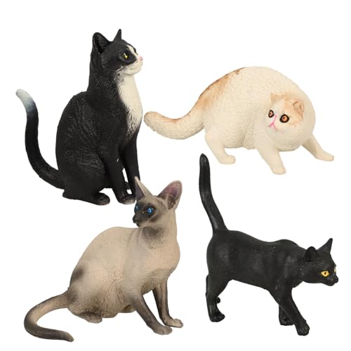 GALPADA 4 Stück Teiliges Kleine Realistische Katzenfigur aus Langlebigem Kunststoff Detailgetreues Katzenmodell für Tischdeko Vielseitige Heim Gartendekoration Kindersicheres GALPADA 4 Stück Teiliges Kleine Realistische Katzenfigur aus Langlebigem Kunststoff Detailgetreues Katzenmodell für Tischdeko Vielseitige Heim Gartendekoration Kindersicheres von GALPADA