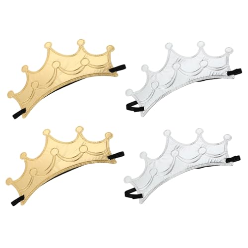 GALPADA 4 Stück Teiliges Kronen Stirnband Zarte Goldene und Silberne Geburtstagskrone Haarreif Leichte Party Tiara Kopfschmuck für Mädchen und Erwachsene Geeignet für Festliche Anlässe von GALPADA