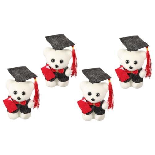 GALPADA 4 Stück Teiliges Mini Abschlussbär Plüschspielzeug Leicht Langlebig für DIY Blumenstrauß und Partydekoration Geschenkidee zur Graduierung von GALPADA