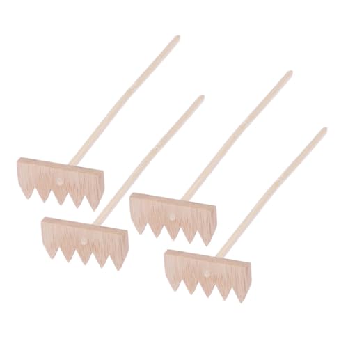 GALPADA 4 Stück Teiliges Mini Bambus Rechen für Sandspielzeug Leichtes Zen Garten Werkzeug Kompakt und Handlich Stressabbauend für Sandkasten Meditation und Kreative Spiele von GALPADA