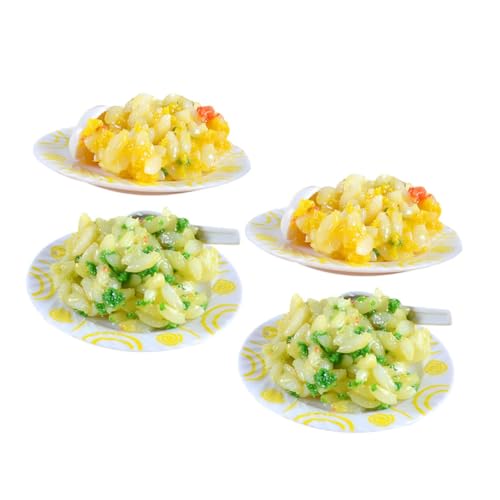 GALPADA 4 Stück Teiliges Miniatur Essensmodell Realistische Simulation Gebratener Reis Detailgetreue Puppenhaus Food Accessoires Dekoratives Spielküchen Zubehör Lebensnah und Vielseitig von GALPADA