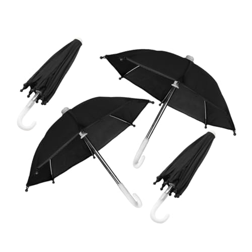 GALPADA 4 Stück Teiliges Miniatur Regenschirm Puppenhaus Stilvoll Gestaltete Mini Schirme in Schwarz Detailgetreu Leicht und Kompakt als Dekoration für Miniatur szenen und Puppenzubehör von GALPADA