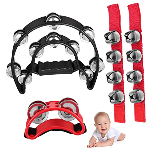 GALPADA 4 Stück Teiliges Musikspielzeug mit Hand Fuß und Handgelenksglöckchen Ergonomisch rutschfest für Musikunterricht und Rhythmusförderung Lehrreiches Instrument von GALPADA