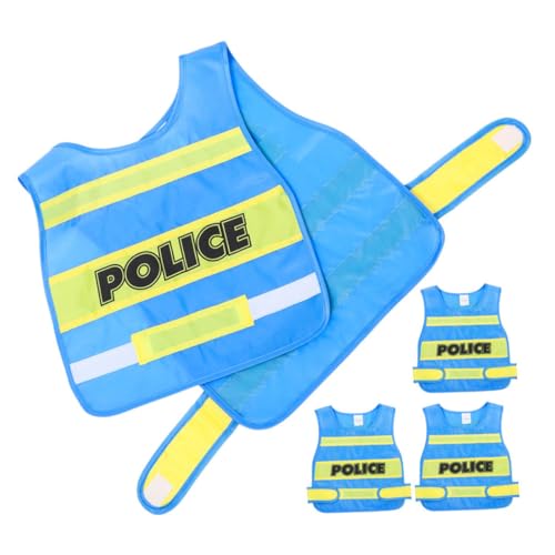 GALPADA 4 Stück Teiliges Polizei Kostüm Halloween Cosplay Weste Atmungsaktiv Leicht Rollenspiel Verkleidung für Party Schule und Verkleiden von GALPADA
