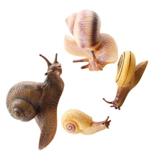 GALPADA 4 Stück Teiliges Realistische Schnecken Figuren Modell Tiere für Bildung Lernspielzeug Cake Topper Dekoration für Drinnen und Draußen von GALPADA