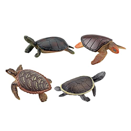 GALPADA 4 Stück Teiliges Realistisches Schildkröten Modellspielzeug aus Kunststoff Naturgetreu Gestaltete Meeresschildkröten Figuren Langlebige Deko und Pädagogisches Lernspielzeug von GALPADA