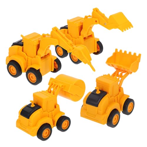 GALPADA 4 Stück Teiliges Set Baustellenfahrzeuge aus Robustem Realistische Bagger und LKW Modelle Leicht Sicher für Kleine Hände Fördert Feinmotorische Fähigkeiten und Fantasievolles von GALPADA