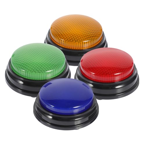GALPADA 4 Stück Teiliges Spielknopf Licht und Sound Elektronischer Antwort-Buzzer für Party Spielshow und Wettbewerbe mit Lustigem Soundeffekt für Büro Zuhause und Events von GALPADA