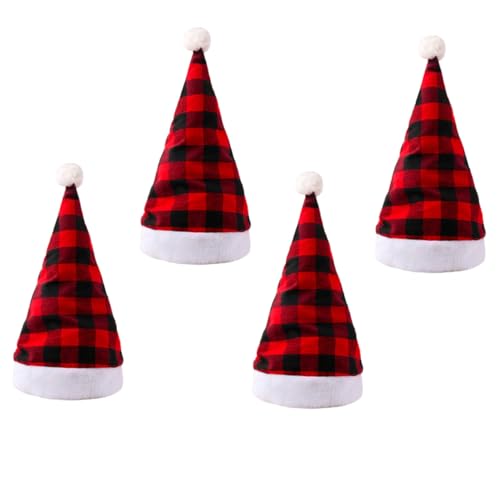 GALPADA 4 Stück Teiliges Weihnachtsmützen Kreative Partyhüte mit Festlichem Design Vielseitig als Weihnachtsdeko Kostümzubehör und Bühnenrequisite für Erwachsene und Feierlichkeiten von GALPADA