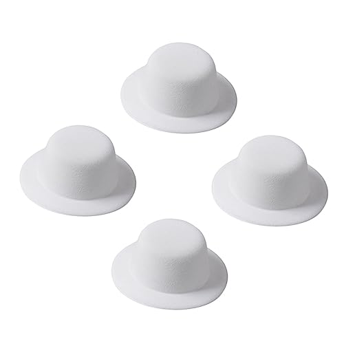GALPADA 4 Stück Top -Hutschmuck Mini-Hut Party kahle Kappe klein Tuch Kreatives Bastelset DIY-Zubehör Handgemachte Accessoires Haarspangen Tops Hüte dekorative Zylinderhüte Gebürstet Weiß von GALPADA