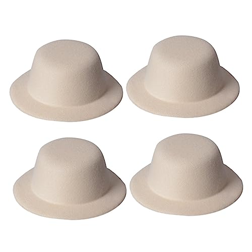 GALPADA 4 Stück Top -hutschmuck Für Modisch Hüte Stoff Dekorativ Tuch Weiß Elegant Kopfbedeckung Party Kahle Kappe Hochzeit Damen Zubehör Klein Haarnadelhut Netz Beige von GALPADA