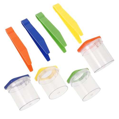 GALPADA 4 Stück Transparente Insektenbecher mit Lupe Kleine Beobachtungsbox für Wiederverwendbarer Kunststoff für Outdoor Insektenforschung und Naturerkundung von GALPADA