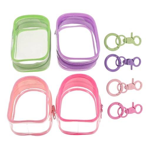GALPADA 4 Stück Transparente Mini Figuren Displaytasche mit Schlüsselanhänger Tragbar Staubschutz für Sammler und Unterwegs Praktische Aufbewahrungstasche für Puppen und Figuren von GALPADA