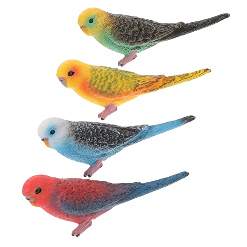GALPADA 4 Stück Wellensittich-Modell Vogel-Statue Künstliche Handwerksvögel Kardinal Vogel Figuren Vögel Modelle Papageienkäfig Papageienspielzeug Plattformständer Für Vogelstangen Plastik von GALPADA