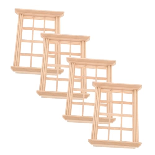 GALPADA 4 Stücke Mini Miniatur Fenster Miniatur Fenster Holz Mini Fenster Mini Möbel Handwerk GALPADA 4 Stücke Mini Miniatur Fenster Miniatur Fenster Holz Mini Fenster Mini Möbel Handwerk von GALPADA