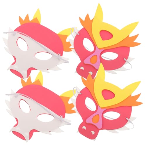 GALPADA 4 Teiliges Jahr Des Drachen Maskenset Seiden Augenmaske Pelzige Augenmaske Augenmaske Für Unterwegs Drachenkostüm Dinosaurierkostüm Cosplay Maske Drachenmaske von GALPADA