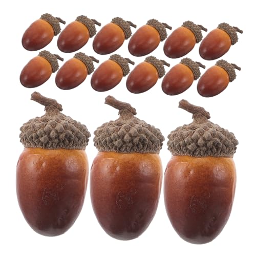 GALPADA 40 Stück Künstliche Eicheln mit Naturgetreuem Deckel Realistische Kleine Deko Eicheln für DIY Basteln Herbst und Weihnachtsdeko Tischdekoration für Zuhause und Festlichkeiten von GALPADA