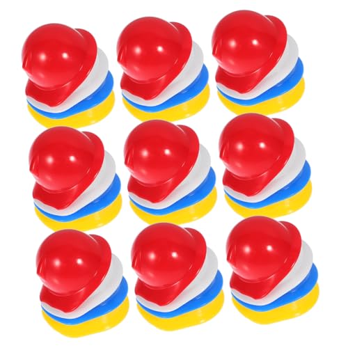 GALPADA 40 Stück Teiliges Mini Bauhelm aus Leichtem Kunststoff PP Farbenfrohe Schutzhelme in Rot Blau Gelb Weiß Vielseitig für Puppen Partydeko Spielzimmer und Outdoor aktivitäten von GALPADA
