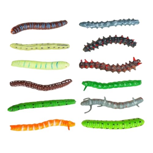 GALPADA 40 Stück Teiliges Realistische Kunststoff-Wurmmodelle Lebensechte Kriechende Insekten Pädagogisches Lernspielzeug für Tragbar und Vielfältig für Halloween und Unterricht von GALPADA