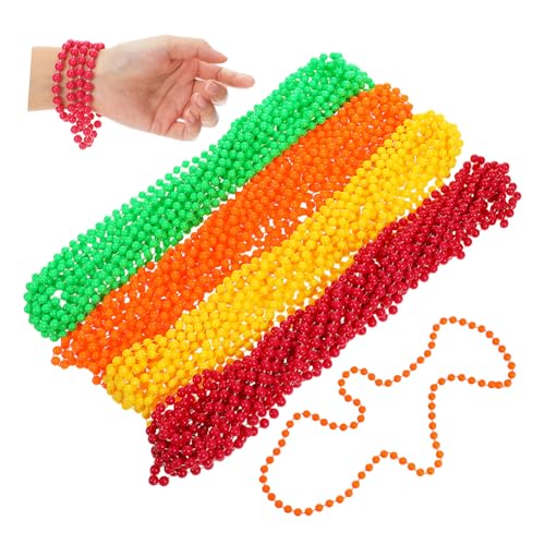 GALPADA 48 . Teiliges Neon Perlenhalsketten Bunte Kunststoff Halsketten in Leuchtenden Farben Orange Grün Gelb Retro Partyaccessoires für Karneval Geburtstag Halloween Disco von GALPADA