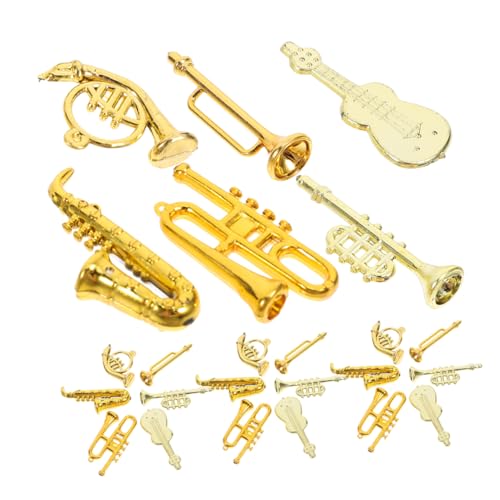 GALPADA 48 Stück Miniatur Musikinstrumente Set Puppenhaus Deko Kleine Violine Trompete Saxophon Französisches Horn Plastik Weihnachtsornament für Miniaturzimmer und Sukkulentengarten GALPADA 48 Stück Miniatur Musikinstrumente Set Puppenhaus Deko Kleine Violine Trompete Saxophon Französisches Horn Plastik Weihnachtsornament für Miniaturzimmer und Sukkulentengarten von GALPADA